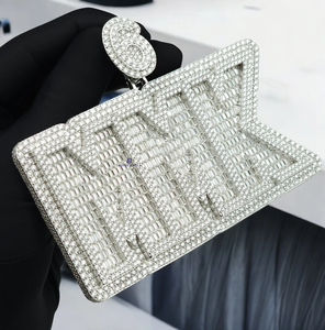 Pendentif lettre MMK serti de diamants Moissanite VVS, bijoux Hip Hop personnalisés, chaîne de luxe en argent, breloque - Product Image 2