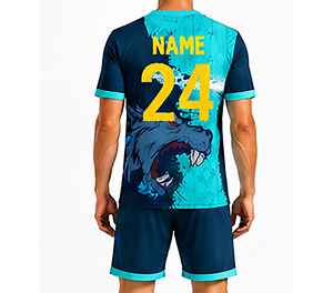 Ensemble de maillots de football personnalisés de haute qualité 2022, 100% polyester, impression par transfert thermique, technologie de découpe automatisée, logo personnalisé, équipe - Product Image 3