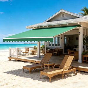 Tenda da Sole Retrattile in Lega di Alluminio per Patio, Larghezza Massima 6m, Finitura Rivestita in PVC, Estensibile per Uso Residenziale, Illuminazione LED - Product Image 6
