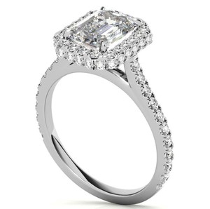 <b>Emerald</b> Cut Moissanite <b>Ring</b> 925 Sterling <b>Silver</b> 18K Gold Plated Luxury Solitaire Engagement Wedding Promise Bridal <b>Ring</b> - Product Image 2
