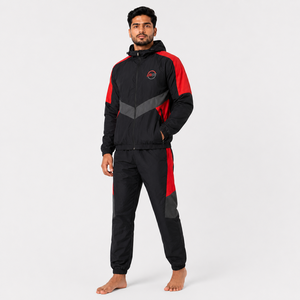 Survêtement coupe-vent pour homme de qualité supérieure, fabriqué avec un tissu léger et respirant, offrant un ajustement confortable et un service de logo personnalisé. - Product Image 6