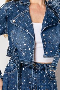 OEM Men's <b>Denim</b> <b>Jackets</b> New Design Slim Fit <b>Crop</b> Top Custom Outerwear Cotton Lining Fashionable Casual Waterproof Eco-Friendly - Product Image 4