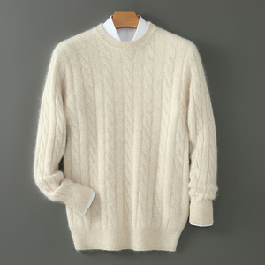 Men's thick cashmere sweater 100% pure cashmere round neck cashmere sweater 2024 new spring and winter knit base <b>shirt</b> - Product Image 2