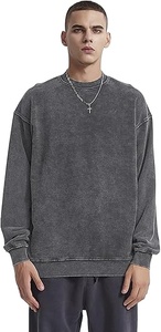 Sweat-shirts d'hiver en coton 100% délavé à l'acide de haute qualité, style streetwear, coupe oversize et classique, pulls en molleton épais, vente en gros - Product Image 4