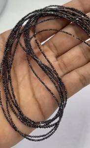 2. Cuentas facetadas de moissanita negra MM, corte AAA, tira de 16 pulgadas - Product Image 4