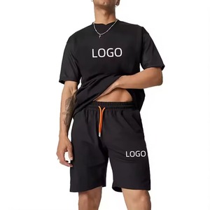 Conjunto Deportivo de Verano para Hombre, Camiseta de Manga Corta y Pantalones Cortos, 2 Piezas, Cuello Redondo, para Entrenamiento, Gimnasio, Correr - Product Image 6