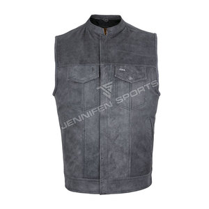Chaleco de Alta Calidad para Hombre, Talla Grande, Diseño Único, de Cuero, Sin Mangas, con Calefacción para Invierno, para Motocicleta, con Bolsillos Delanteros - Product Image 1