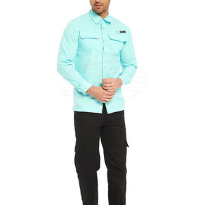 Chemises pour hommes, chemises de travail, chemises formelles de bureau, chemises décontractées à double poche, chemises en coton, col rabattu, coupe ample, couleur unie, manches longues - Product Image 4