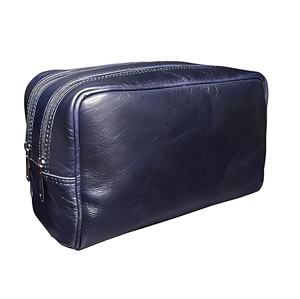 Neceser de Cuero Genuino para Hombre, Bolsa de Aseo para Viaje, Kit de Afeitado, Organizador de Artículos de Baño, Bolsa de Cosméticos de Cuero para Mujer - Product Image 1