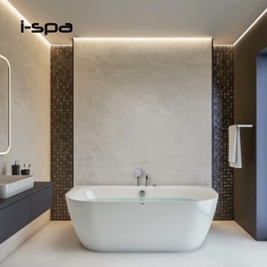 Bañera de Hidromasaje Acrílica Blanca Moderna y Lujosa, Independiente, con Remolino Rectangular para Baño de Hotel - Product Image 3