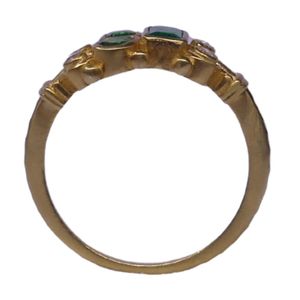 Gemvanity R987 Anillo Unisex de Boda Chapado en Oro de 14K con Esmeralda de Corte Brillante y Diamantes, Diseño Clásico Cristiano de Lujo con Engaste de Canal - Product Image 3