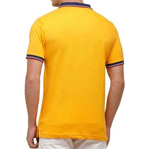 Polo de Manga Corta Amarillo para Hombre, Color Sólido, Tejido de Punto, Estilo Casual, Corte Regular - Product Image 3