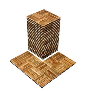 กระเบื้องพื้นไม้เนื้อแข็งแบบประกบกัน 27 ชิ้น ขนาด 12"x12" กันน้ำ ทำจากไม้สนคัมฟอร์ ใช้ได้ทุกสภาพอากาศ สำหรับปูพื้นระเบียง - Product Image 1