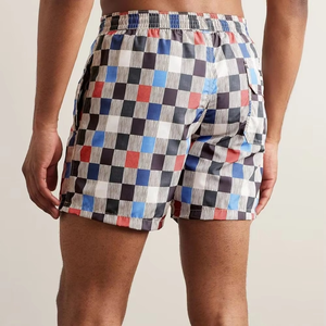 Pantalones Cortos Deportivos a Cuadros para Hombre, de Secado Rápido, Cintura Media, Tela de Poliéster - Product Image 4
