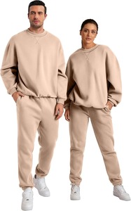 Ensemble de survêtement unisexe élégant 2 pièces, sweat-shirt à col rond de qualité supérieure, pantalon de jogging, tenue décontractée et de sport - Product Image 2