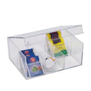 Organisateur de sachets de thé en acrylique transparent à 6 compartiments - Product Image 1