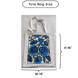 Sac fourre-tout de luxe en coton avec broderie Aari du Cachemire, fermeture éclair, écologique, portable, réutilisable, durable, sac de marché, sac à main pour femme, bureau - Product Image 6