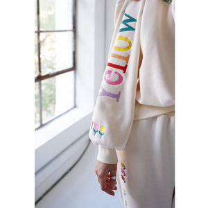 Sudadera de Cuello Redondo para Mujer, Marca Mellow Label, 100% Algodón, Tejido de Punto, Informal, con Bordado de Letras, Estilo Primavera - Product Image 4