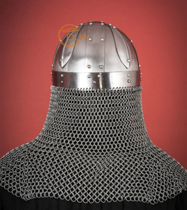 Casco Vikingo de Malla Metálica para Armadura de Batalla – Auténtico Casco Medieval de Guerrero de Acero 18G Listo para Usar con Protección para el Cuello - Product Image 4
