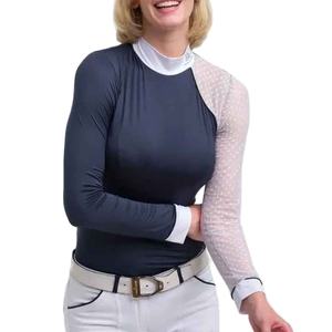 Nuevo Diseño Personalizado, Transpirable, Vintage, Camiseta Deportiva Ecuestre de Manga Corta para Mujer, Traje Ecuestre Ajustado - Product Image 5