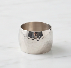 <b>Silver</b> <b>Napkin</b> Rings <b>Silver</b> Glossy Finished Stainless Steel Hammered Texture Suitable For Table Decoration Kitchen Item - Product Image 3