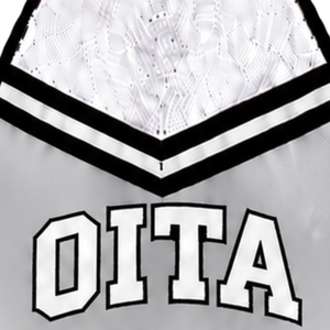 Haut court sans manches gris, blanc et noir pour cheerleading, uniforme de performance athlétique pour femmes et filles, entraînement d'équipe, sports - Product Image 6