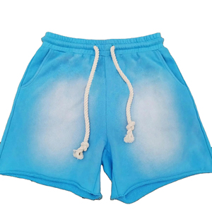 Shorts streetwear délavés à l'acide, design personnalisé, été, coton, décontractés, sport, effet usé, unisexe, 100% coton lourd, écologiques - Product Image 1