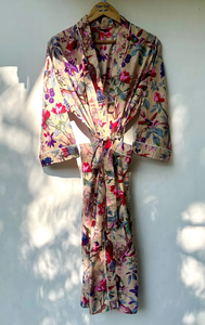 Bata Kimono de Algodón Suave y Transpirable con Estampado de Dibujos Animados Naaz Textile para Mujer, Camisón de Verano Hecho a Mano ODM con Cuello en V y Cintura Elástica - Product Image 2