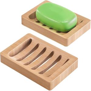 Jabonera de Bambú Moderna y Lujosa para Baño y Cocina con Drenaje de Agua, Ecológica, Duradera, Fácil de Limpiar, Accesorio para el Hogar - Product Image 1