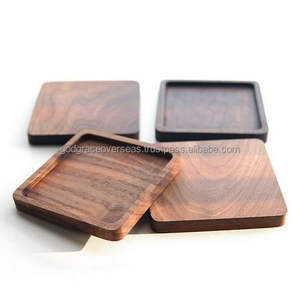 Vente en gros de sous-verres en bois écologiques de style classique personnalisés avec impression de bière Fourniture d'usine en bois épais de noyer naturel - Product Image 4