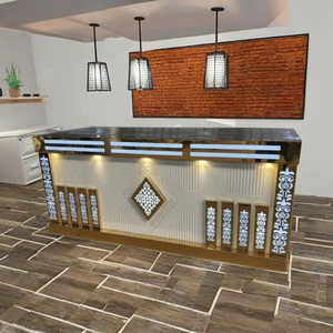 Muebles de Barra Resistentes al Agua, Ecológicos, Duraderos, Multifuncionales, de Uso Comercial, Plegables y Ajustables de Madera - Product Image 2