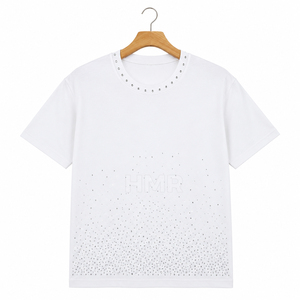 HMR Brotherhood Sisterhood Trending White Crystal Gradient T Shirt เสื้อผ้าสตรีทแวร์ผ้าฝ้ายพรีเมี่ยมสำหรับผู้ชายผู้หญิง - Product Image 5