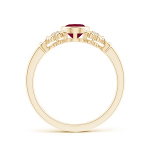 14K Solid Gold Vintage Style Bezel-Setting Oval Cut Natural <b>Opal</b> Gemstone <b>Ring</b> with Side Diamonds Designer Band Engagement <b>Ring</b> - Product Image 4