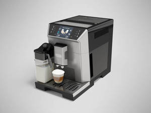 Machine à café entièrement automatique programmable, contrôle par écran tactile, mousseur à lait, acier inoxydable noir, plug-and-play, nettoyage facile - Product Image 3