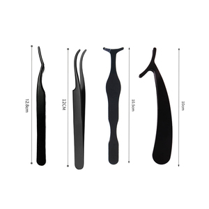 Pince à épiler professionnelle en acier inoxydable pour extensions de cils, outils de maquillage courbés et droits, 1 pièce - Product Image 5