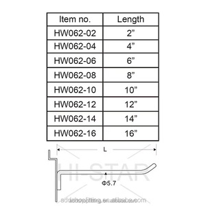 Single Steel Chrome Plated Euro Slat Wall <b>Hook</b> with 9.9 lb Capacity <b>for</b> Retail Store Display and Window Displays - Product Image 2