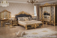 Lit de style baroque européen, chef-d'œuvre avec rembourrage diamanté, lit de style baroque noir et or européen, ensemble de lit de style rococo palais