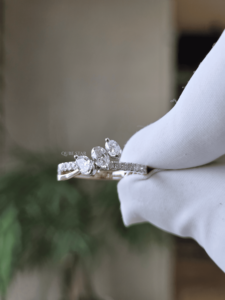 Oval Pear Lab Grown Diamond <b>Ring</b> 0.60 Ct Gold Bypass <b>Split</b> Shank Prong Set Anniversary Promise Jewelry for Women - Product Image 3