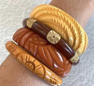 H a CRAFT Handmade Resin <b>Bangle</b> <b>Bracelet</b> Women's Fashion Designer Classic Party Occasion Colorful Carved Floral - Product Image 3