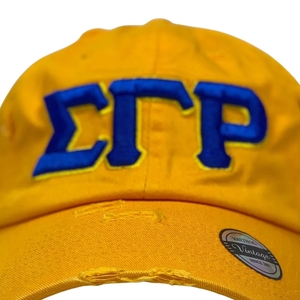 Gold Sigma Gamma Rho <b>Hat</b> Greek Sorority Embroidered Adjustable Baseball Cap <b>Women</b> Casual Campus Headwear Custom Wholesale - Product Image 4