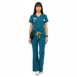 Fournisseur en gros de tenues de travail confortables pour hôpitaux, ensemble de blouses médicales OEM, ensemble de blouses d'infirmière, uniforme médical respirant sur mesure - Product Image 4