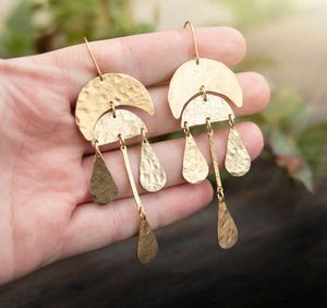 Pendientes Colgantes de Latón de Estilo Vintage, Joyería de Moda para Bodas, Chapado en Oro Antiguo, Artesanía, Personalizable - Product Image 5