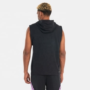 <b>Sleeveless</b> <b>Hoodie</b> Tank Top <b>Men</b> Low Price Custom <b>Hoodie</b> Pullover Training Workout Breathable Hooded Tank Tops Custom Logo - Product Image 6