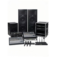 Système de sonorisation PA complet avec 2 enceintes doubles 15 pouces 1000W, amplificateur A12 2x1800W, mixeur 8 canaux, micro sans fil, rack et flight case pour scène