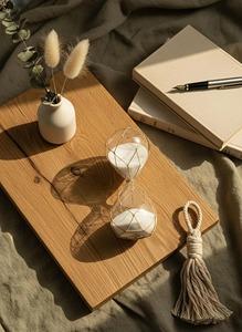 Rope Design Glass Sand Timer <b>Rustic</b> Hourglass Decor For Office <b>Desk</b> Home And Study Table Display Handcrafted From India - Product Image 6