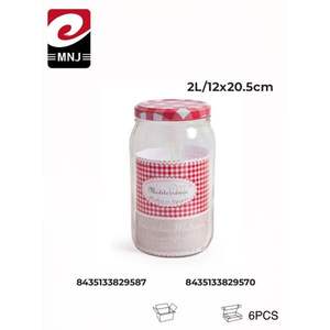 Bouteille de stockage en verre 6U 2L, élégante, capacité de 2 litres, pour l'organisation de la maison - Product Image 3