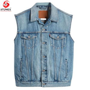 Gilet en jean personnalisé pour femme, sans manches, bleu, décontracté, tendance, fabricant de vêtements à marque privée, services OEM - Product Image 1