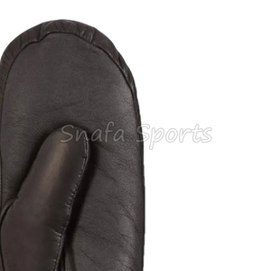 Mitaines en cuir de mouton respirantes et naturelles pour l'hiver, en fourrure, couleur marron, pour le ski, fabriquées à la main au Pakistan - Product Image 5