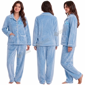 Conjunto de Pijama de Forro Polar para Mujer, Invierno 2026, Suave, Cálido, de Manga Larga, Dos Piezas, Ropa de Dormir para el Hogar - Product Image 6