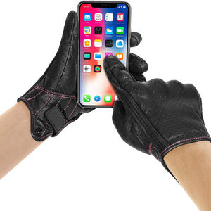 Guantes de Motocicleta de Invierno de Piel Auténtica con Pantalla Táctil, Protección para los Nudillos, Costuras Reforzadas, Guantes Deportivos de Carreras - Product Image 5